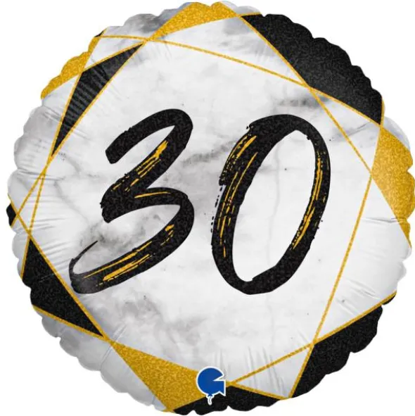 Marble 30 Holografisk Ballong Svart