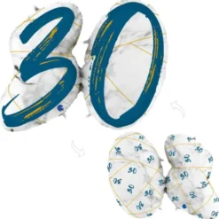 Marble 30 Holografisk Ballongsiffra Mörkblå