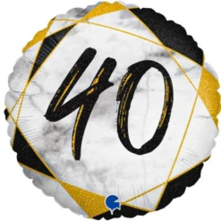 Marble 40 Holografisk Ballong Svart