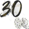 Marble 30 Holografisk Sifferballong Svart