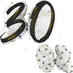 Marble 30 Holografisk Sifferballong Svart