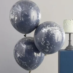 Marinblåa Konfettiballonger Dubbla Lager