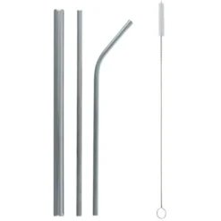 Metallsugrör Set Silver