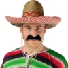 Mexikansk Sombrero Stråhatt Beige/Röd