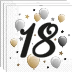 Milestone Happy Birthday 18 Års Servetter
