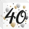 Milestone Happy Birthday 40 Års Servetter