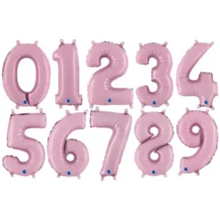 Mini Sifferballong Pastell Rosa (Siffra 0)