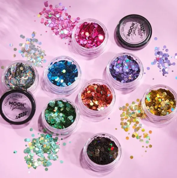 Moon Glitter Holografiskt Chunky Glitter (Silver)