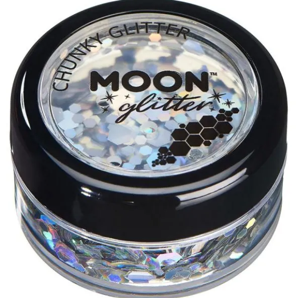 Moon Glitter Holografiskt Chunky Glitter (Silver)