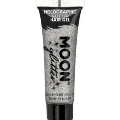 Moon Glitter Holografiskt Glitter Hårgel (Silver)