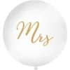 Mrs Gigantisk Latexballong Vit och Guld