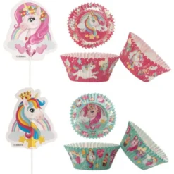 Muffinsformar med Cake Toppers Enhörning 48-pack