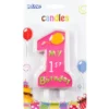 My 1st Birthday Ljus Rosa