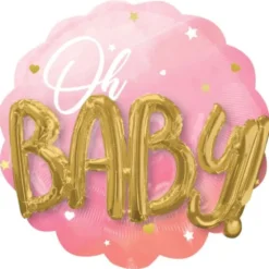 Oh Baby 3D Folieballong Ljusrosa