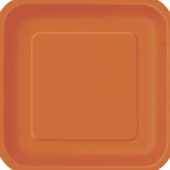 Orange Assietter Fyrkantiga
