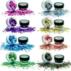 PaintGlow Chunky Ansikts- och Kroppsglitter Holografiskt (Blå)