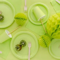 Pappersassietter Limegrön 18 cm 6-pack