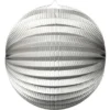 Papperslykta Rund Metallic Silver