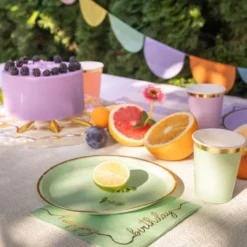Pappersmuggar Färgmix med Guldkant 6-pack