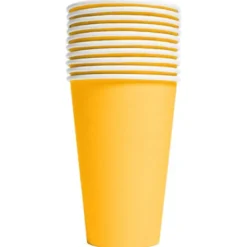 Pappersmuggar Gul 35 cl 10-pack