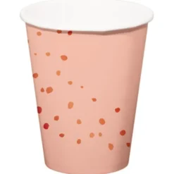 Pappersmuggar med Prickar Ljusrosa 8-pack