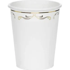 Pappersmuggar Ornament Guld/Vit 22 cl 6-pack