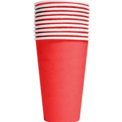 Pappersmuggar Röd 35 cl 10-pack