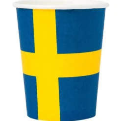 Pappersmuggar Svenska Flaggan 8-pack