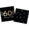 Pappersservetter Svart 60 år 16-pack