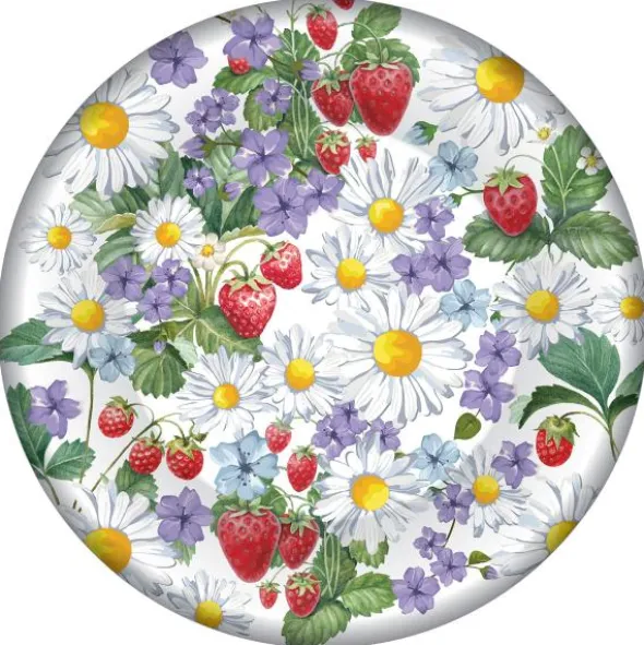 Papperstallrikar Blommor/Jordgubbar 8-pack