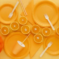 Papperstallrikar Ljusorange 23 cm 6-pack