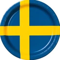 Papperstallrikar Svenska Flaggan 8-pack