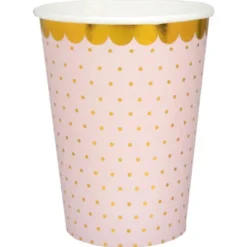 Pappmuggar Prickar Rosa & Guld