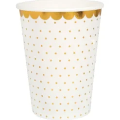 Pappmuggar Prickar Vit & Guld