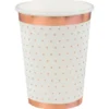 Pappmuggar Prickar Vit & Roseguld