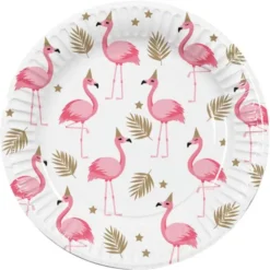 Papptallrikar Flamingos