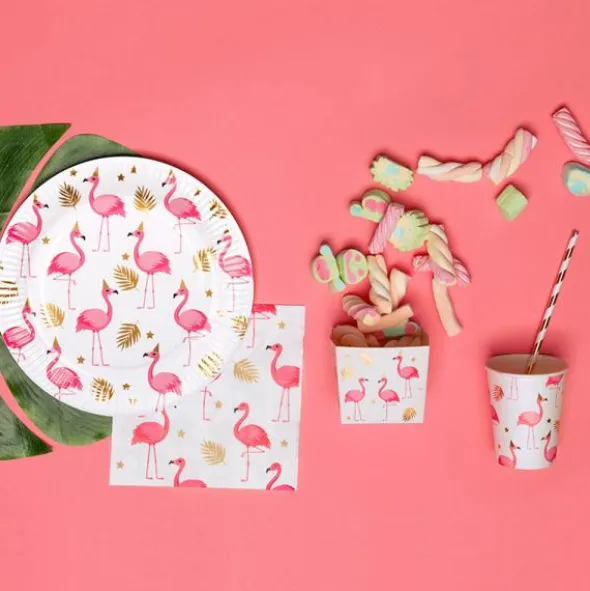 Papptallrikar Flamingos
