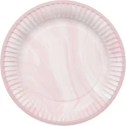 Papptallrikar Marble Pink