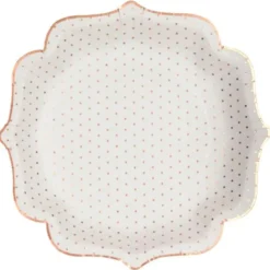 Papptallrikar Prickar Vit & Roseguld