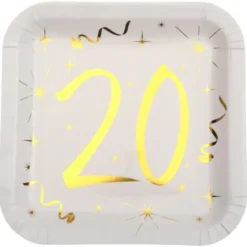 Papptallrikar 20 År Sparkle