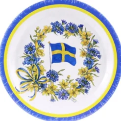 Papptallrikar Svenska Flaggan