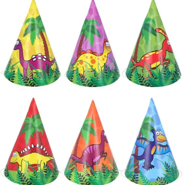 Partyhattar Dinosaurier 6-Pack