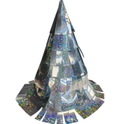 Partyhattar med Fransar/Prickar Silver 5-pack