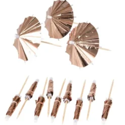 Partyparasoll Metallic Ljusrosa 10 cm 10-pack