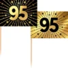 Partypicks 95 år Guld/Svart 50-pack