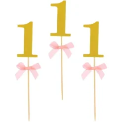 Partypicks 1 år Ljusrosa