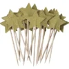 Partypinnar Guldstjärnor med Glitter 20-pack