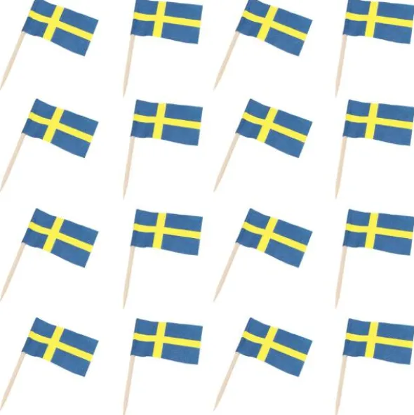 Partypinnar med Sverigeflaggor 1000-pack