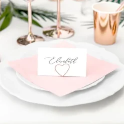 Placeringskorthållare Hjärtan Roséguld