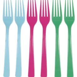 Plastgafflar Färgmix 18-pack